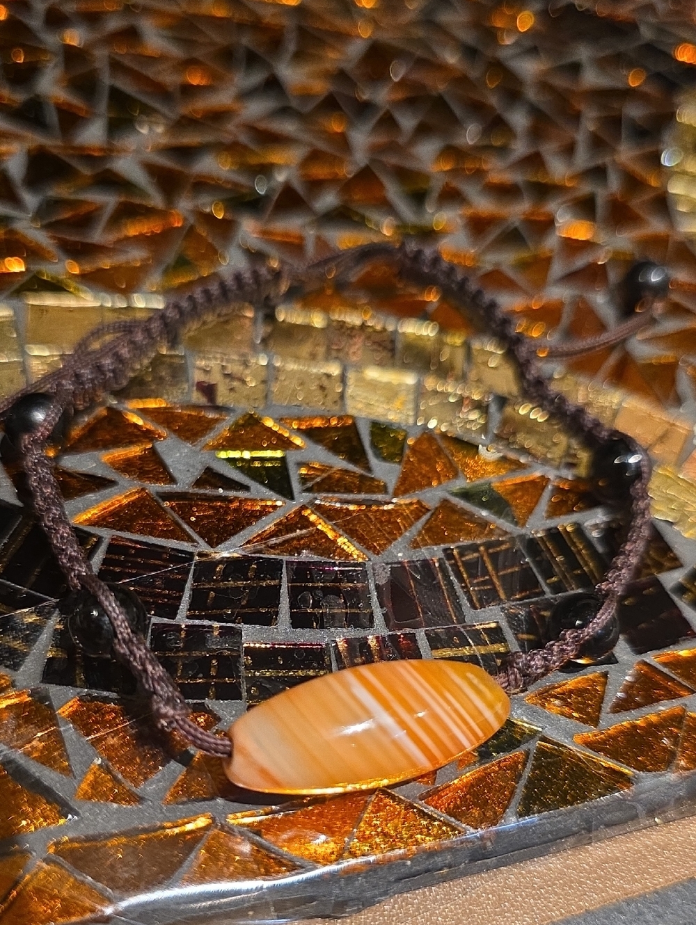 Handcrafted Orange Agate Bead Friendship Bracelet